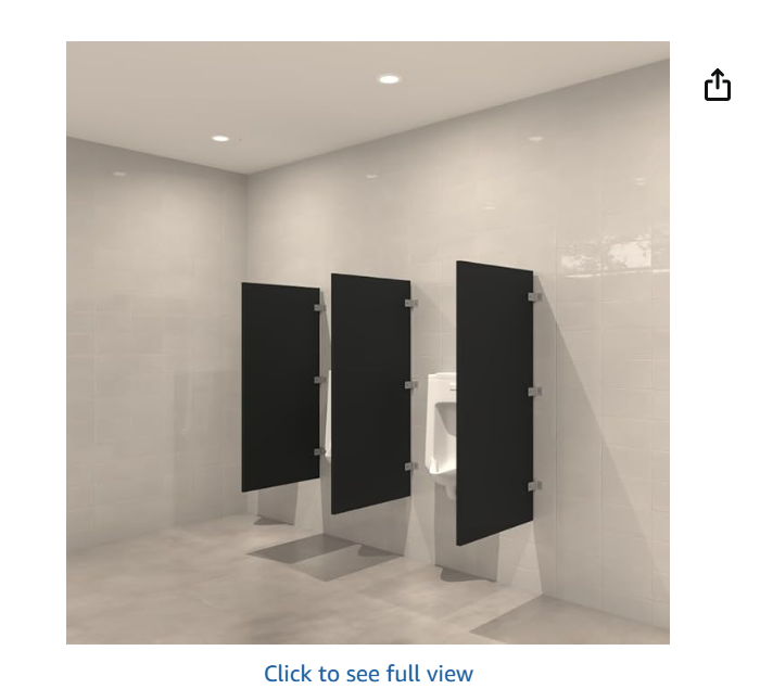 Hadrian Wall Mounted Urinal Screen with Powder Coated Finish, 18" x 48" (1, Light Grey)